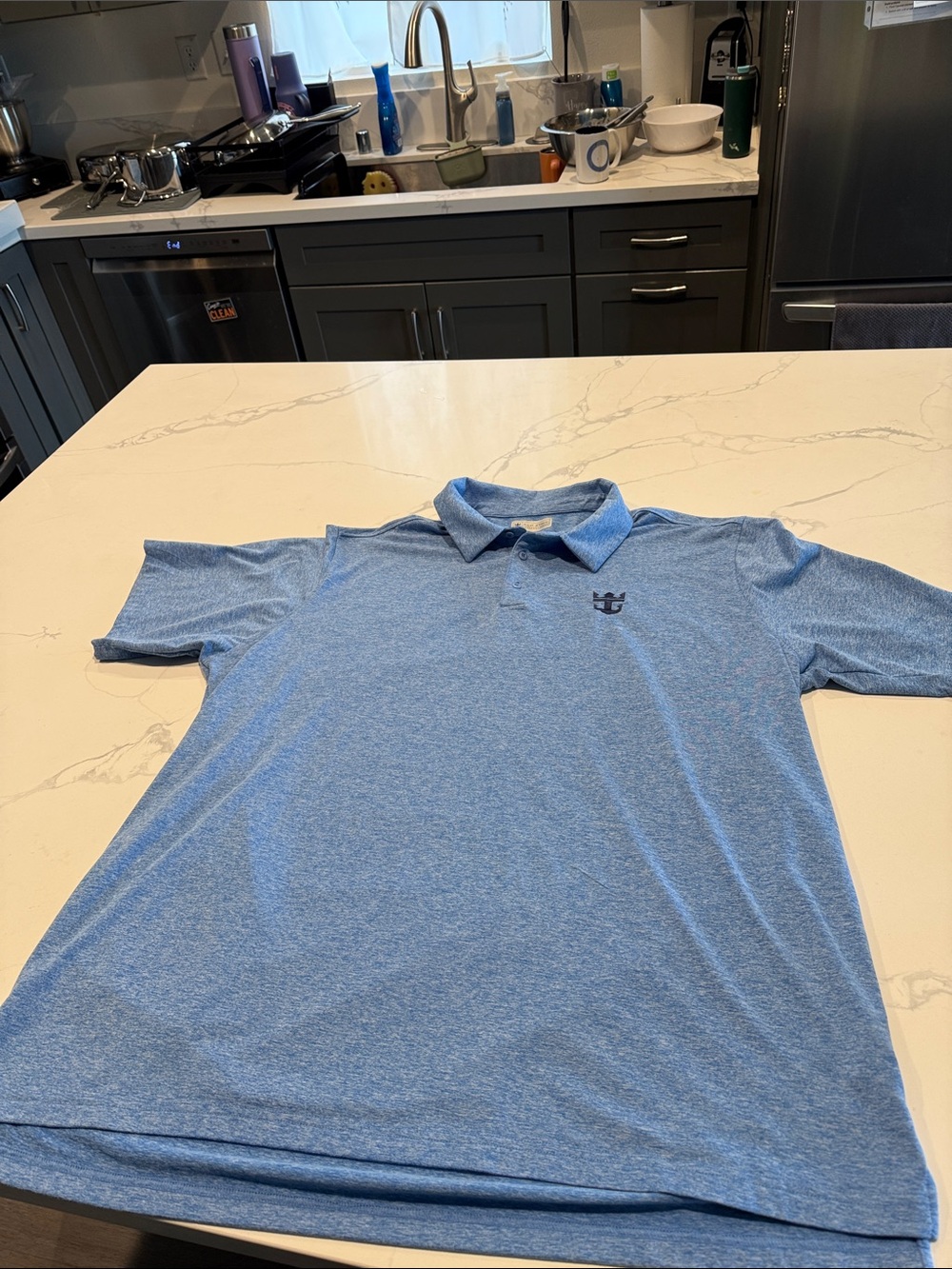 Heather Blue Men's Polo with Royal Caribbean logo